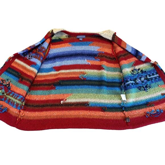 Northern Isles Sweater Vest Womens XL Multi Striped Acrylic V Neck Button Front - Picture 9 of 15